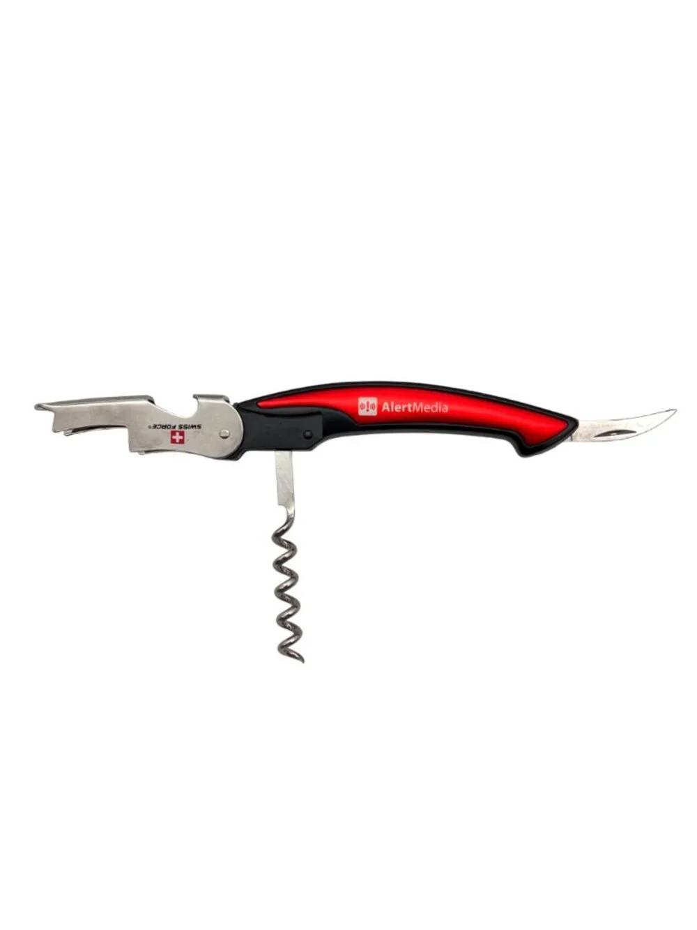 Swiss Force Multi-Function Wine Tool Corkscrew Foil Cutter Alert Media Branded